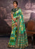 Green Weaved And Printed Traditional Jacquard Silk Saree
