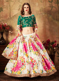 White And Green Designer Lehenga Choli