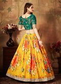 Yellow And Green Lehenga Choli