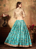 Blue And Beige Lehenga Choli