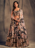 Black Golden Floral Printed Lehenga Choli