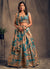 Blue Golden Floral Printed Lehenga Choli