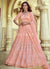 Peach Sequence Embroidered Wedding Lehenga Choli