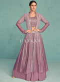 Purple Sequence Embroidered Lehenga Choli With Jacket 