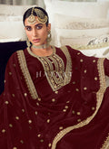 Buy Maroon Golden Palazzo Suit