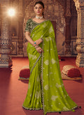 Green Dual Tone Sequence Embroidery Saree