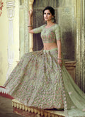 Light Green Sequence And Dori Embellished Designer Lehenga Choli