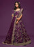 Deep Purple Zari Embroidered Silk Lehenga Choli 