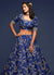 Blue Embroidered Silk Lehenga Choli In USA