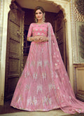 Blush Pink Floral Sequence Embellished Lehenga Choli