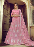 Blush Pink Floral Sequence Embellished Lehenga Choli