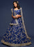 Dark Blue Zari Embroidered Silk Lehenga Choli