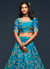 Blue Embroidered Silk Lehenga Choli In USA