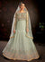 Teal Blue Multi Embroidered Wedding Anarkali Suit