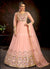 Baby Pink Multi Embroidered Wedding Anarkali Suit