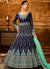 Dark Blue Embroidery Wedding Anarkali Suit