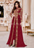 Red Ethnic Embroidered Designer Slit Style Anarkali Pant Suit