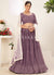 Purple And White Sequence Embroidery Lehenga Choli