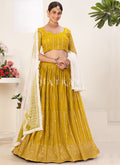 Yellow And White Sequence Embroidery Lehenga Choli