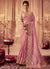 Pink Golden Sequence Embroidered Wedding Saree