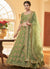 Buy Lehengas - Green Multi Zari Embroidery Wedding Silk Lehenga