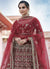 Bridal Red Embroidered Velvet Wedding Lehenga Choli