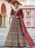 Bridal Red Embroidered Velvet Wedding Lehenga Choli
