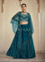 Turquoise Sequence Embroidered Lehenga Choli