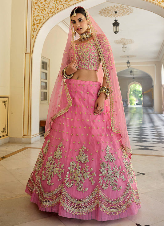 Pink Designer Indian Wedding Lehenga Choli