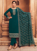 Firozi Green Sequence Embroidery Festive Pant Style Suit