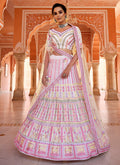 Off White Multi Embroidered Organza Silk Lehenga Choli