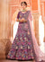 Wine Floral Motifs Embroidered Crape Lehenga Choli