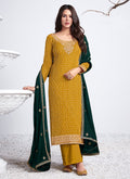 Yellow And Green Traditional Embroidered Salwar Kameez