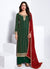 Green And Red Traditional Embroidered Salwar Kameez