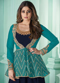 Blue And Turquoise Anarkali Suit In Germany