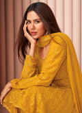 Yellow Embroidered Designer Sharara Suit In Australia