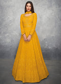 Yellow Thread And Sequence Embroidered Anarkali Suit