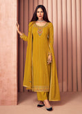 Yellow Multi Embroidered Georgette Salwar Kameez 