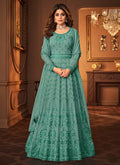 Light Green Lucknowi Embroidered Anarkali Suit