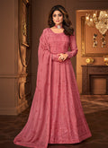 Dusky Pink Lucknowi Embroidered Anarkali Suit