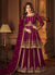 Deep Wine Embroidered Peplum Top and Lehenga