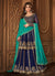 Blue And Turquoise Embroidered Peplum Top and Lehenga
