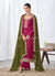 Pink And Green Straight Pant Suit