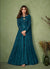 Turquoise Sequence Embroidered Georgette Slit Style Anarkali Suit