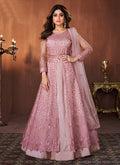Soft Pink Embroidered Festive Anarkali Lehenga Suit