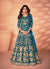 Turquoise Embroidered Net Anarkali Suit