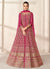 Hot Pink Embroidered Jacket Style Anarkali Suit