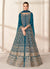 Turquoise Embroidered Jacket Style Anarkali Suit