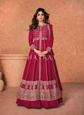 Hot Pink Embroidered Traditional Anarkali Lehenga Suit