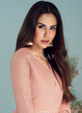 Buy Soft Peach Georgette Anarkali Suit